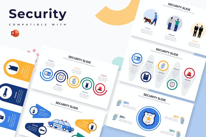 商业安全防护措施信息图形PPT模板 - 顶尖PPT
