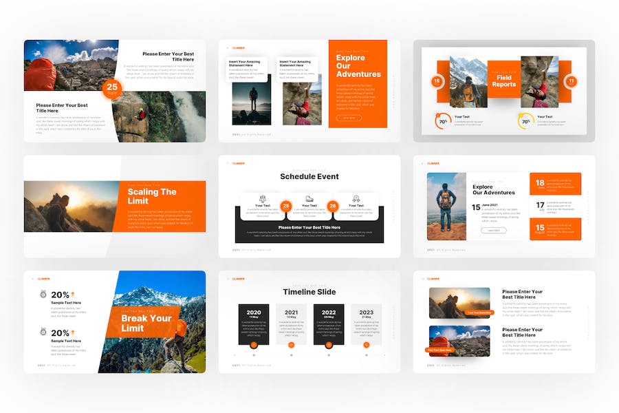 登山者户外运动主题演讲keynote模板 - 顶尖PPT