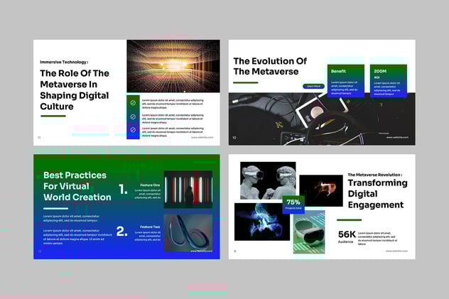 元宇宙虚拟世界科技风格PPT模板 - 顶尖PPT