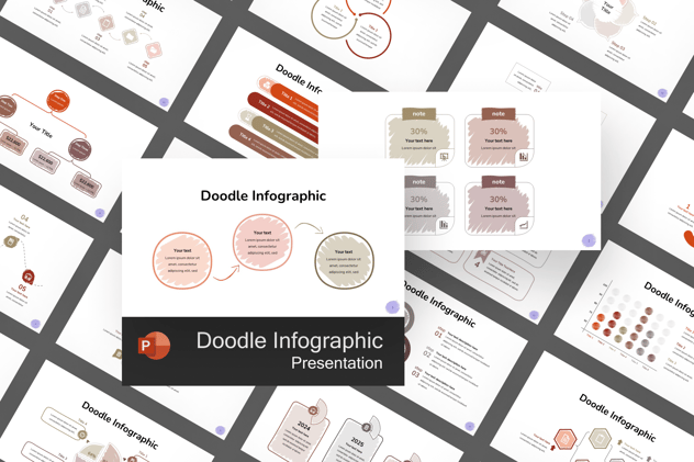 涂鸦风创意信息图形PPT模板 - 顶尖PPT