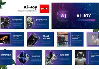 AI机器人人工智能IT技术PPT模板 - 顶尖PPT