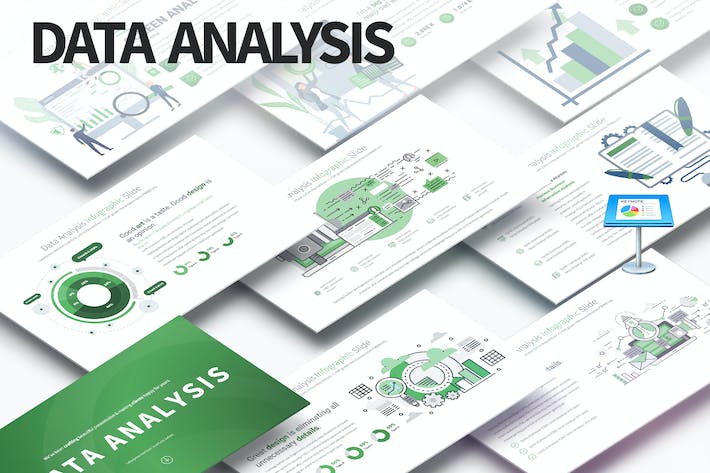 国外创意数据分析数据展示概念插画图形keynote模板 - 顶尖PPT