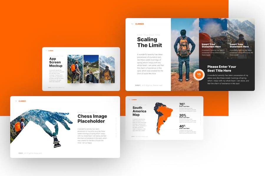 登山者户外运动主题演讲keynote模板 - 顶尖PPT