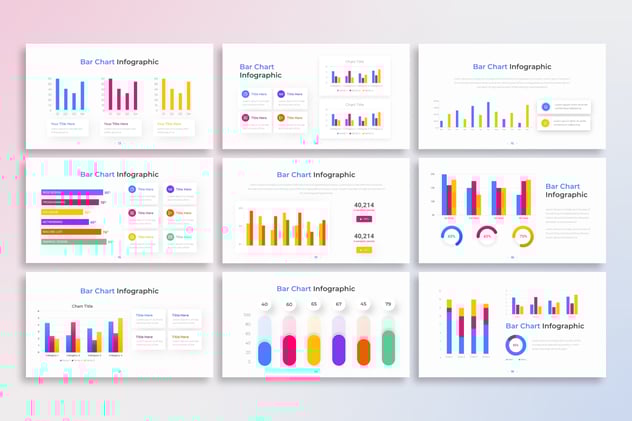 彩色条形信息图形PPT模板 - 顶尖PPT