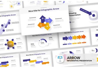 箭头流程递进信息图形Keynote模板 - 顶尖PPT
