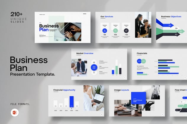 极简主义商务计划书PPT模板 - 顶尖PPT