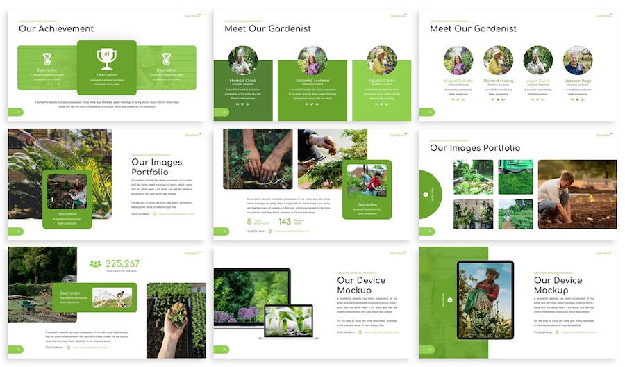 绿色栀子花农业种植Keynote模板 - 顶尖PPT