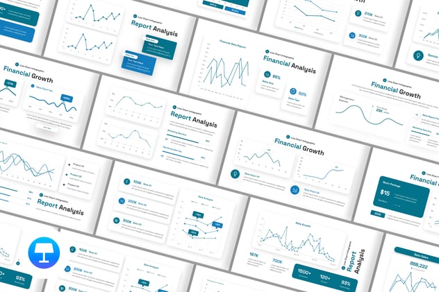 数据展示折线图keynote模板 - 顶尖PPT