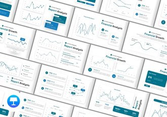 数据展示折线图keynote模板 - 顶尖PPT