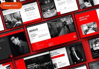 红黑商务商业通用PPT模板 - 顶尖PPT