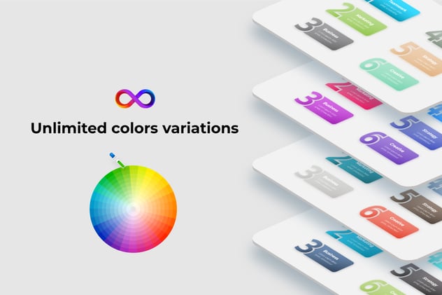 彩色商业动画步骤流程图形PPT模板 - 顶尖PPT