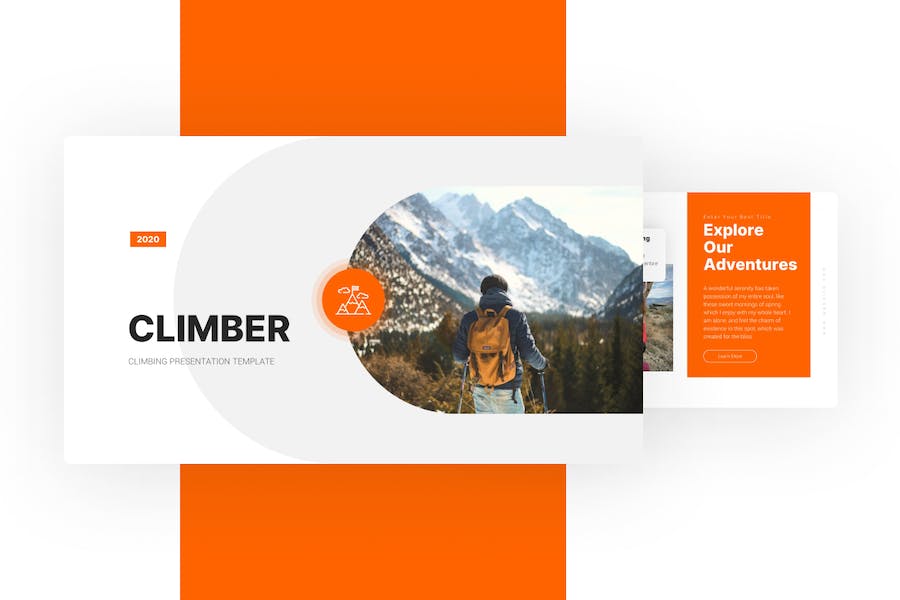 登山者户外运动主题演讲keynote模板 - 顶尖PPT