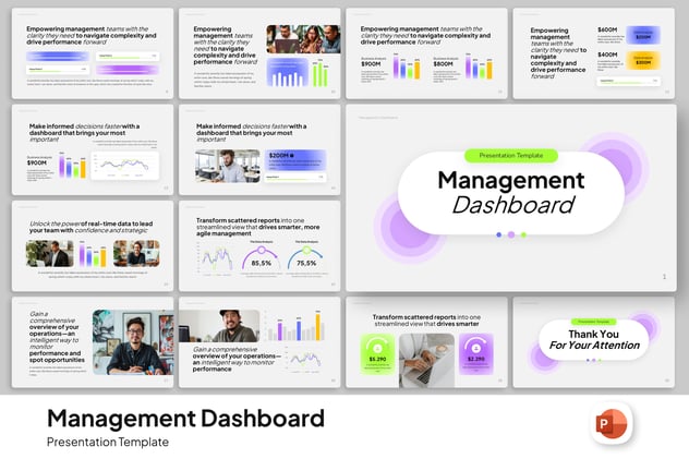 管理仪表板数据监控系统PPT模板 - 顶尖PPT