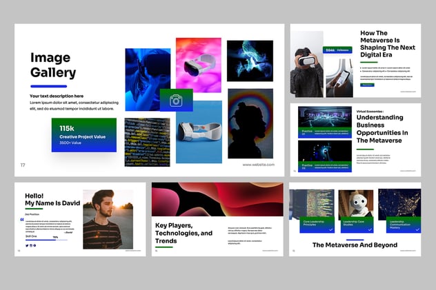 元宇宙虚拟世界科技风格PPT模板 - 顶尖PPT