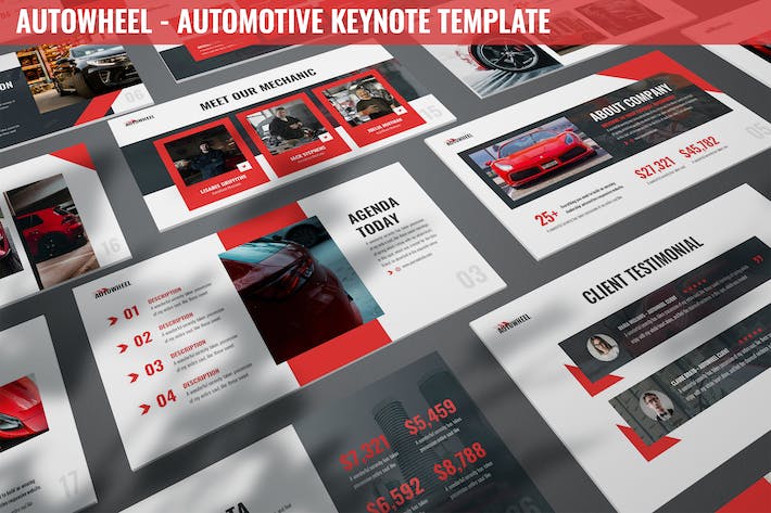 汽车车轮keynote模板 - 顶尖PPT