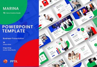 红绿蓝配色商业商务通用PPT模板 - 顶尖PPT