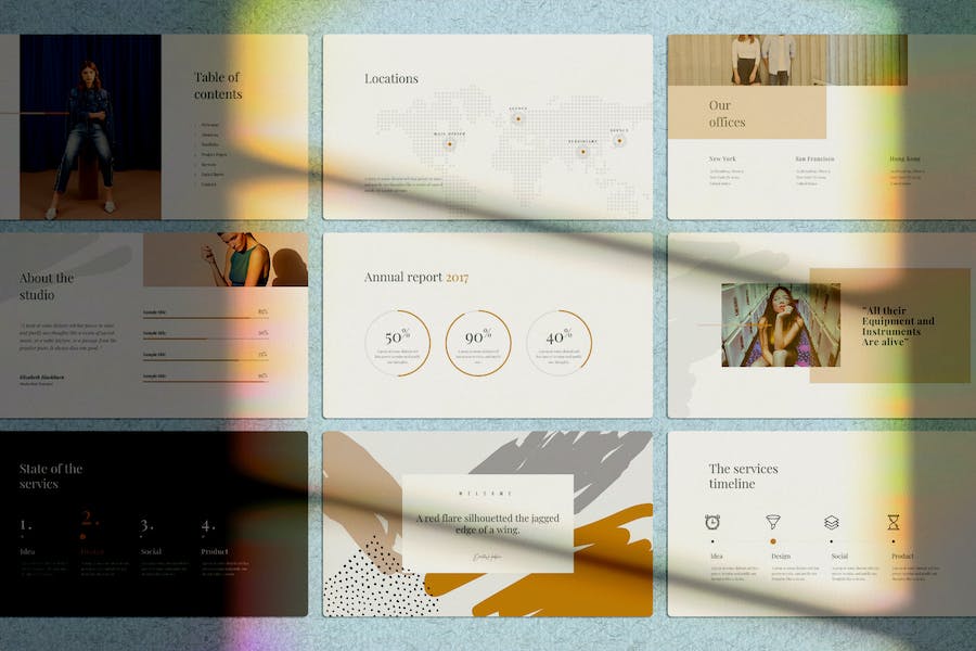 复古做旧国外潮流风格通用keynote模板 - 顶尖PPT