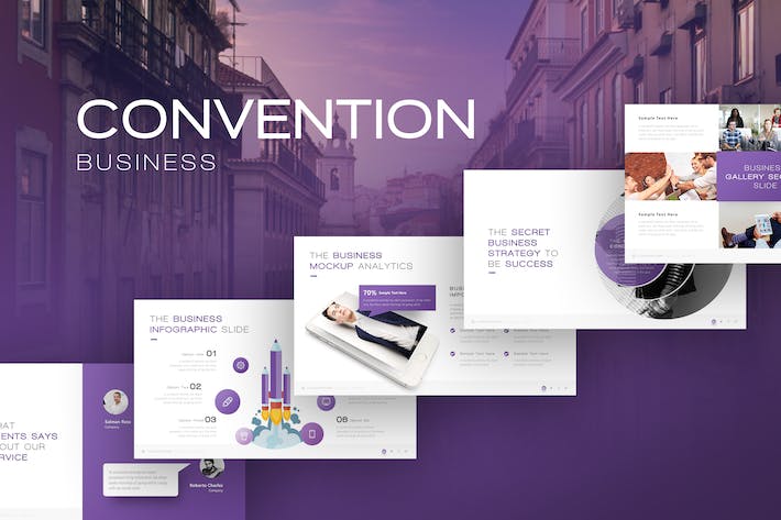 紫色会议介绍商业计划企业介绍合作年计划总结商务通用PPT模板 - 顶尖PPT