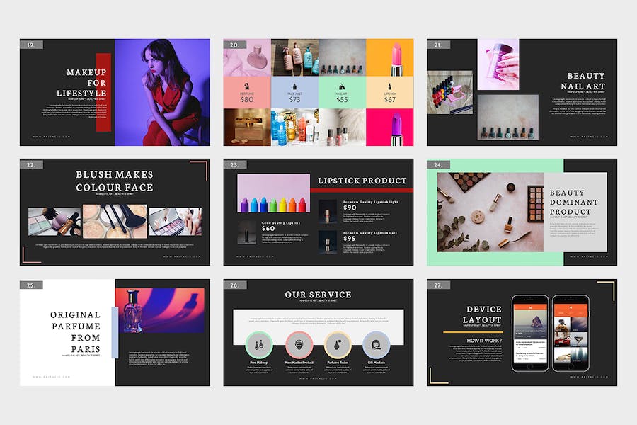 美容美发造型护理服务推广Keynote模板 - 顶尖PPT