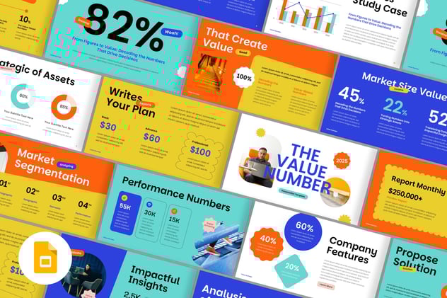 数值展示信息图表设计PPT模板 - 顶尖PPT