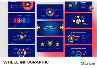 创意车轮信息图形PPT模板 - 顶尖PPT