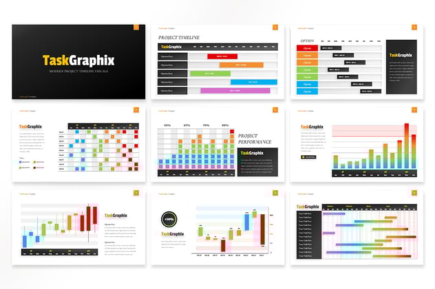 视觉数据时间轴演示PPT模板 - 顶尖PPT
