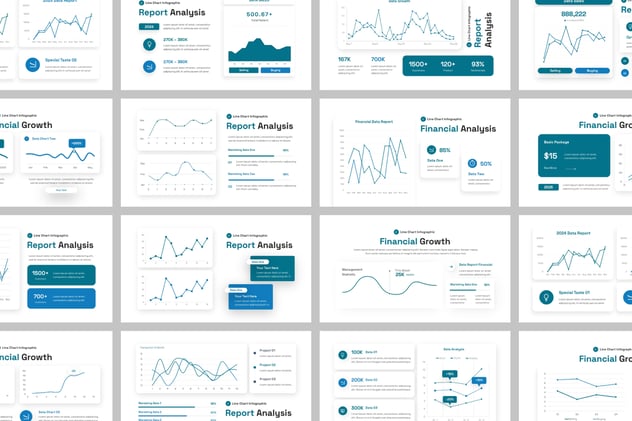 数据展示折线图keynote模板 - 顶尖PPT