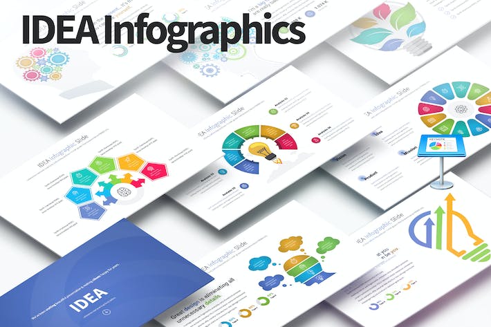 创意多色彩信息图表keynote模板 - 顶尖PPT