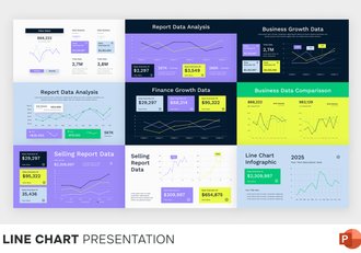 折线图数据趋势分析PPT模板 - 顶尖PPT