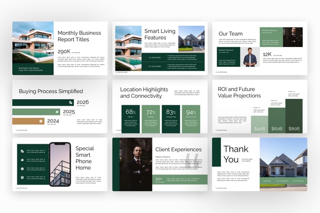 生活房地产项目展示PPT模板 - 顶尖PPT