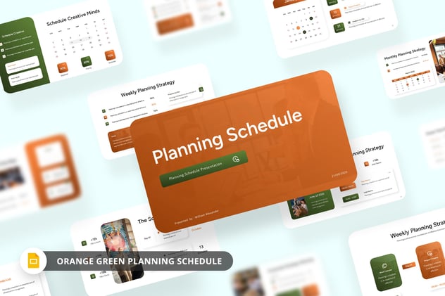 橙色绿地规划项目时间表PPT安排模板 - 顶尖PPT