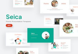 鲜花装饰PPT模板 - 顶尖PPT