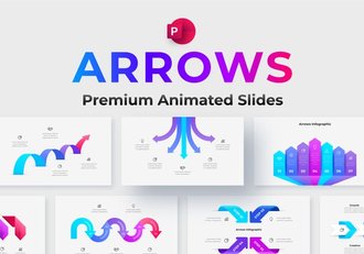 彩色动画箭头指向图形PPT模板 - 顶尖PPT