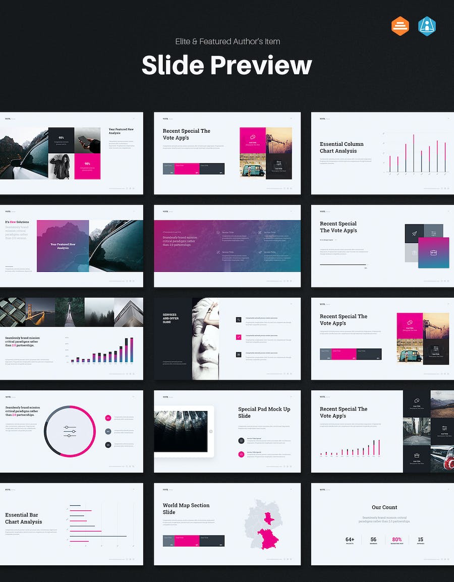 欧美迷你极简设计风格商务多用途PPT模板 - 顶尖PPT