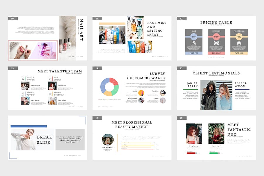 美容美发造型护理服务推广Keynote模板 - 顶尖PPT