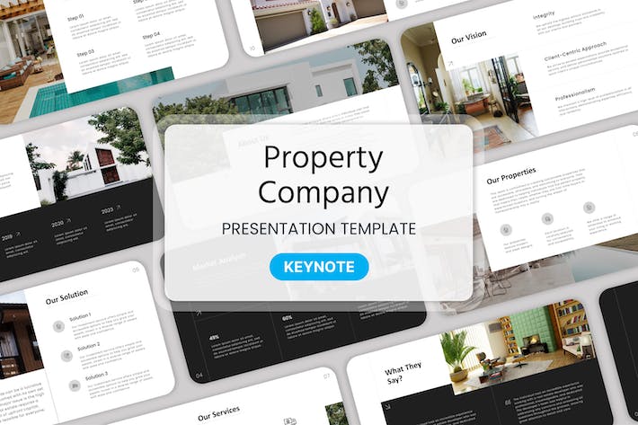 简洁风格物业公司注册Keynote模板 - 顶尖PPT