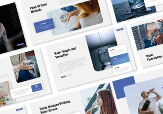 健康饮用水纯净水主题PPT模板 - 顶尖PPT