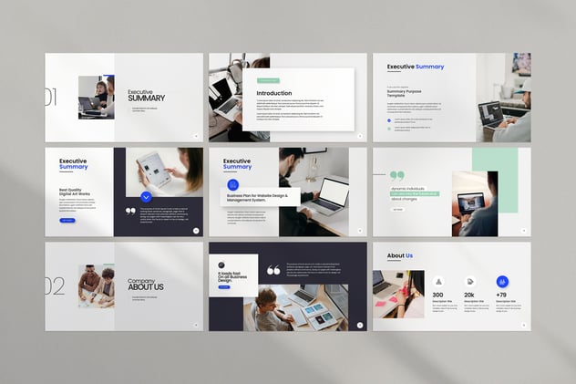 极简主义商务计划书PPT模板 - 顶尖PPT