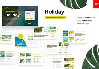 度假酒店预订推广宣传PPT模板 - 顶尖PPT