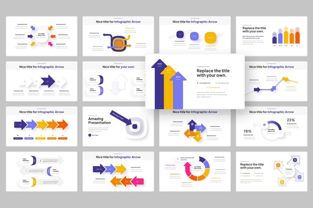 箭头流程递进信息图形Keynote模板 - 顶尖PPT