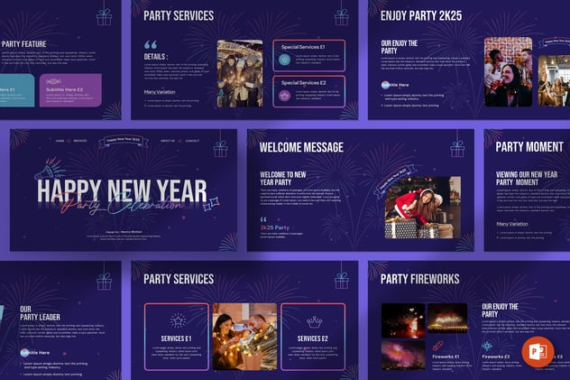 新年快乐PowerPoint模板 - 顶尖PPT