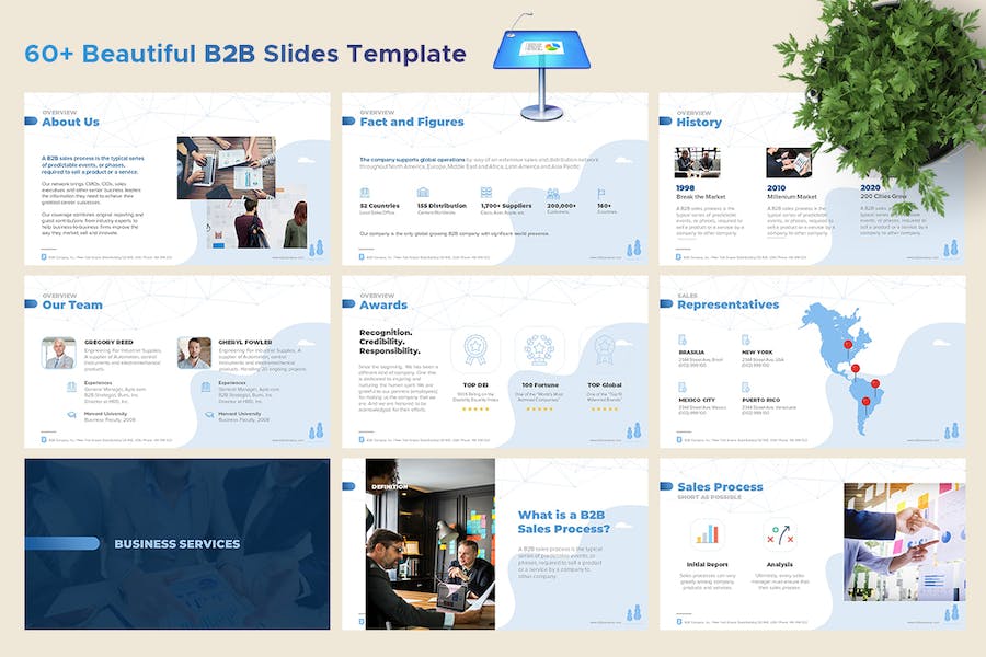 B2B企业营销与销售策略Keynote模板 - 顶尖PPT