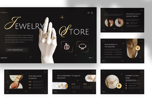 珠宝店产品展示PPT模板 - 顶尖PPT