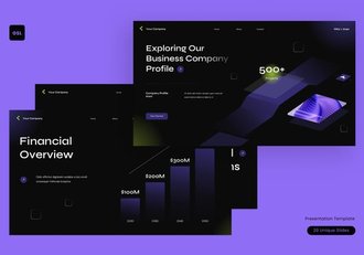 紫色渐变现代公司简介PPT模板 - 顶尖PPT