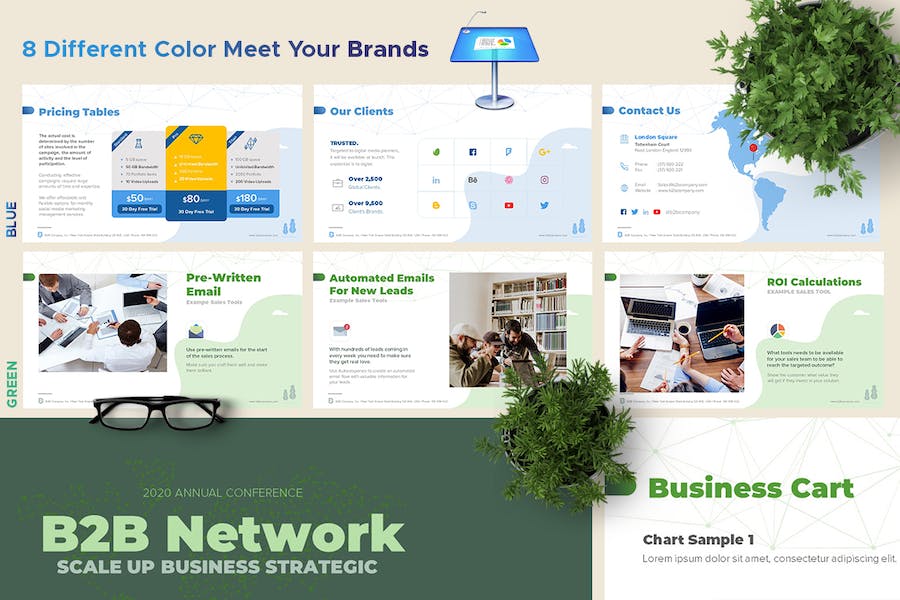 B2B企业营销与销售策略Keynote模板 - 顶尖PPT