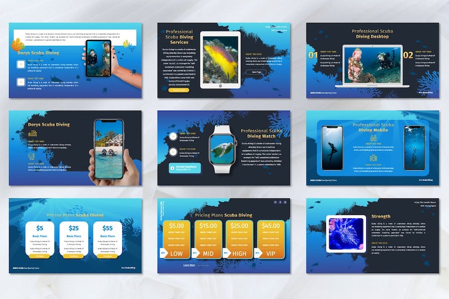 潜水运动水上活动推广宣传Keynote模板 - 顶尖PPT