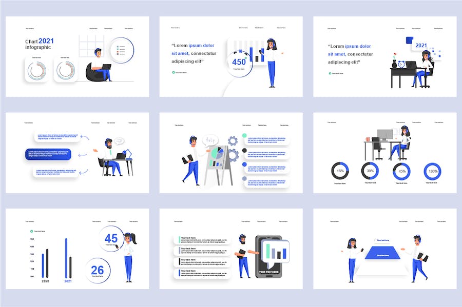 企业管理团队协作插画PPT模板 - 顶尖PPT