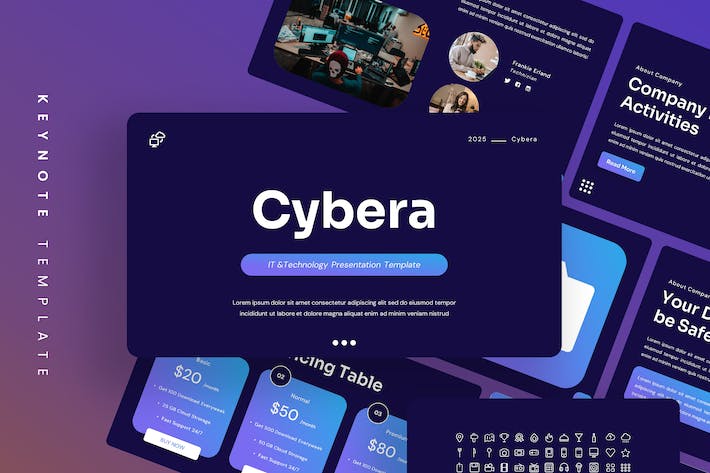 IT网络安全科技品牌Keynote模板 - 顶尖PPT