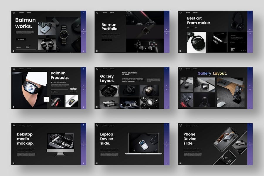 黑色商务产品展示团队介绍通用keynote模板 - 顶尖PPT