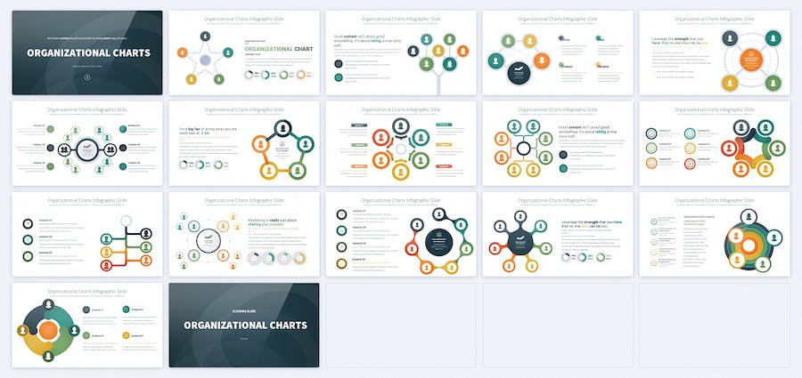 企业组织结构信息图形keynote模板 - 顶尖PPT